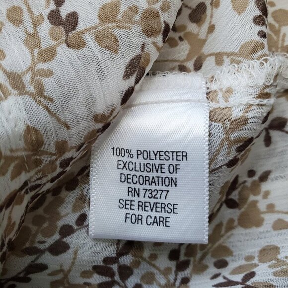 Candie's Cottagecore Floral Lace Trim Balloon Sleeve Semi sheer Peplum waist L - Picture 15 of 16